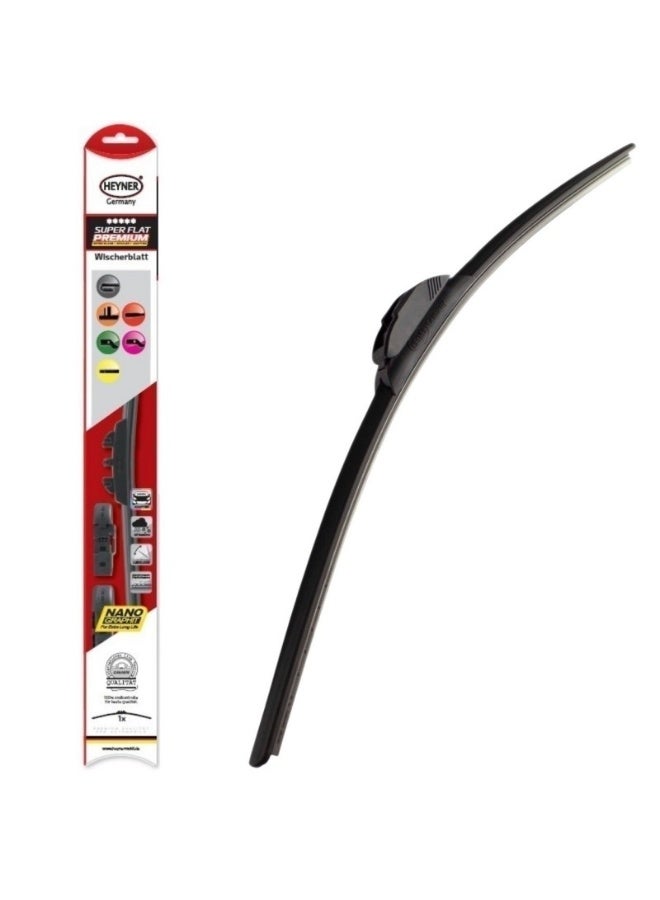 HEYNER® Super Flat Premium Wiper Blade 14" (350mm) – Universal Fit, Aerodynamic Spoiler, Silent Performance & Nano-Coated Durable Rubber - Image 1